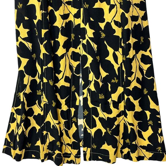 New L*Space Floral Button Front Mykonos Dress Yellow & Black Women Small NWT - Picture 8 of 10